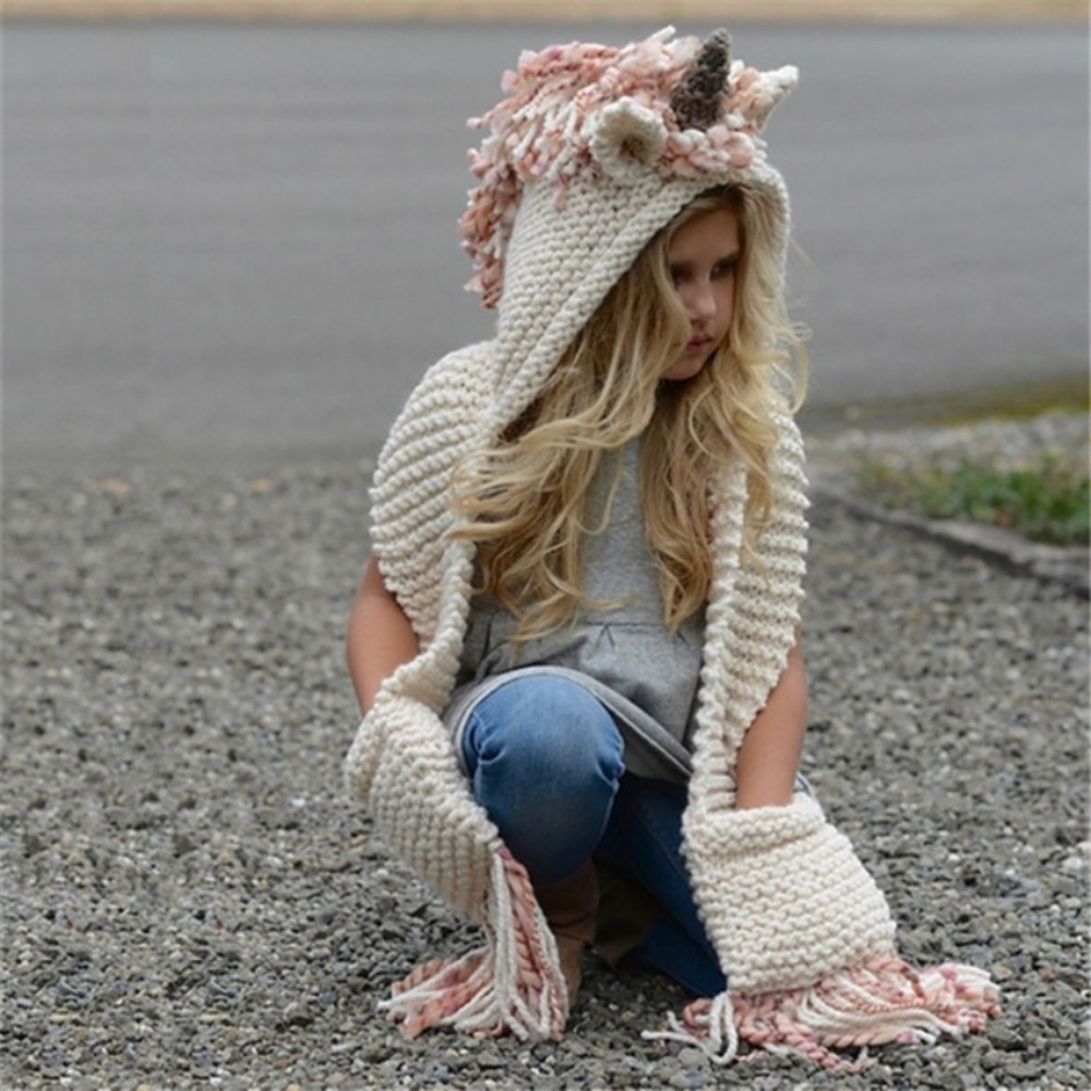 Knit Unicorn Hat/Scarf Combo
